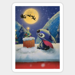 stitch Waiting for christmas gifts Sticker
